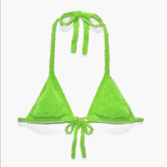 Savage X Fenty  lime green fuzzy comfy brallette Sz M - Picture 7 of 7